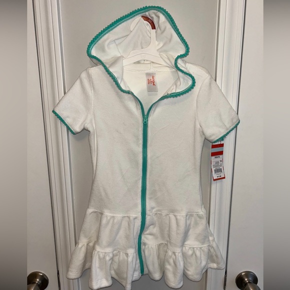 NWT Cat & Jack girls swim hooded coverup -‎ sz XS 4/5 - Picture 1 of 7